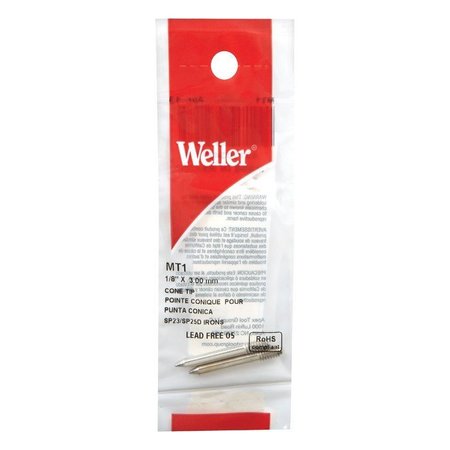 WELLER Lead-Free Soldering Tip 1/8 in. D Copper 2 pc MT1